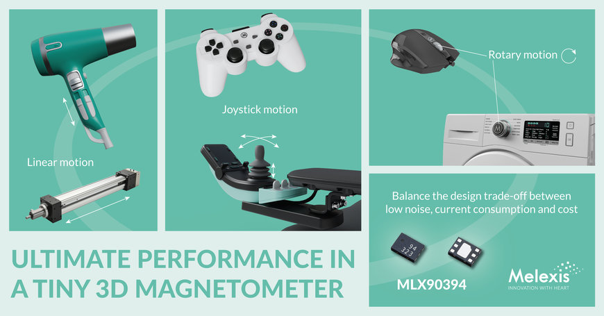 Melexis ottiene il massimo delle prestazioni in un minuscolo magnetometro 3D